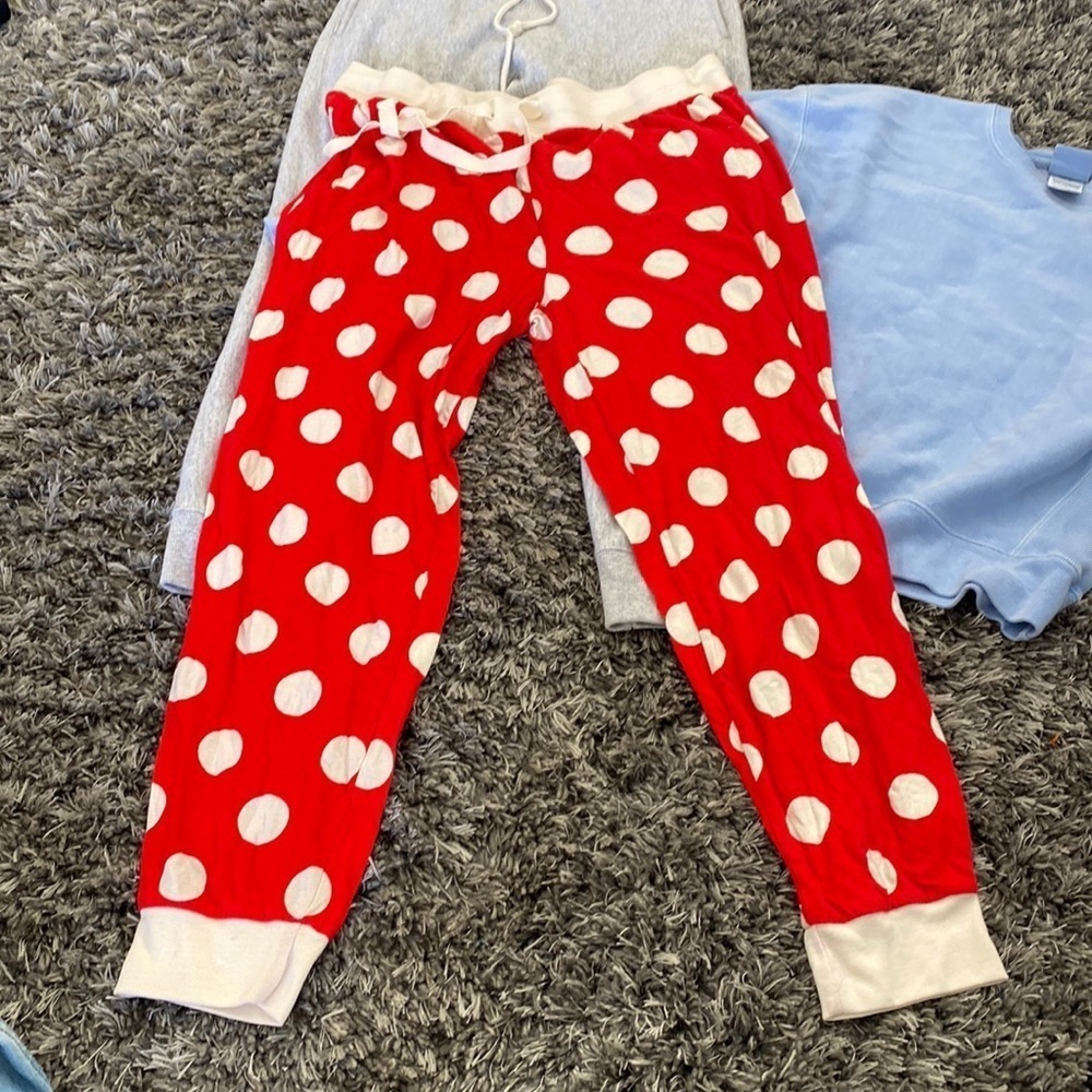 Disney Polkadot Red Pajama Jogger Pants sz XL